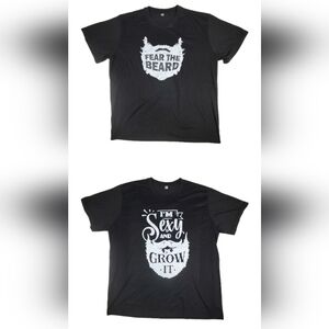 Beard Graphic Print Mens T-shirts Funny  NWOT Sze 2XL Fear The Beard Gifts EUC